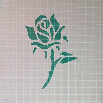 Rose Flower Plant Mylar Airbrush Painting Wall Art Wood Glass Stencil two