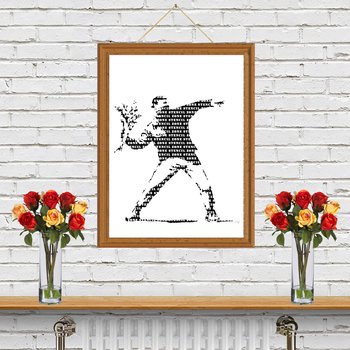 Download Banksy Flower Thrower Mylar Airbrush Painting Wall Art ...