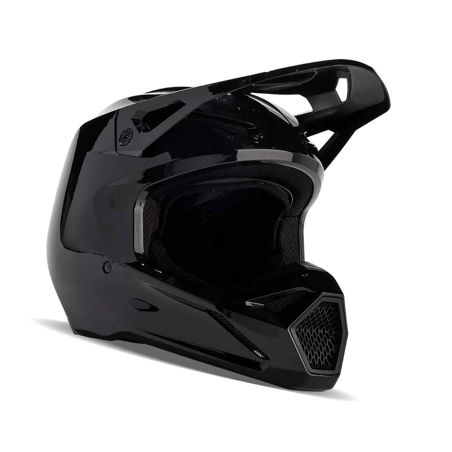 Fox Racing V1 Solid Black Helmet - Large - 31369-255-L for sale