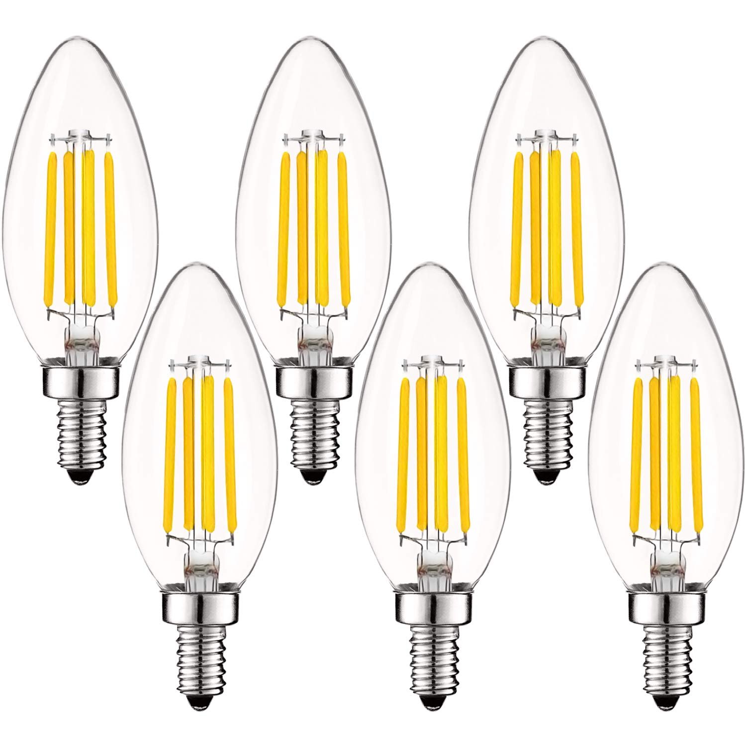 6 Pack Luxrite E12 LED Bulb 60W Equivalent 3000K 550lm Dimmable Candelabra Bulb eBay