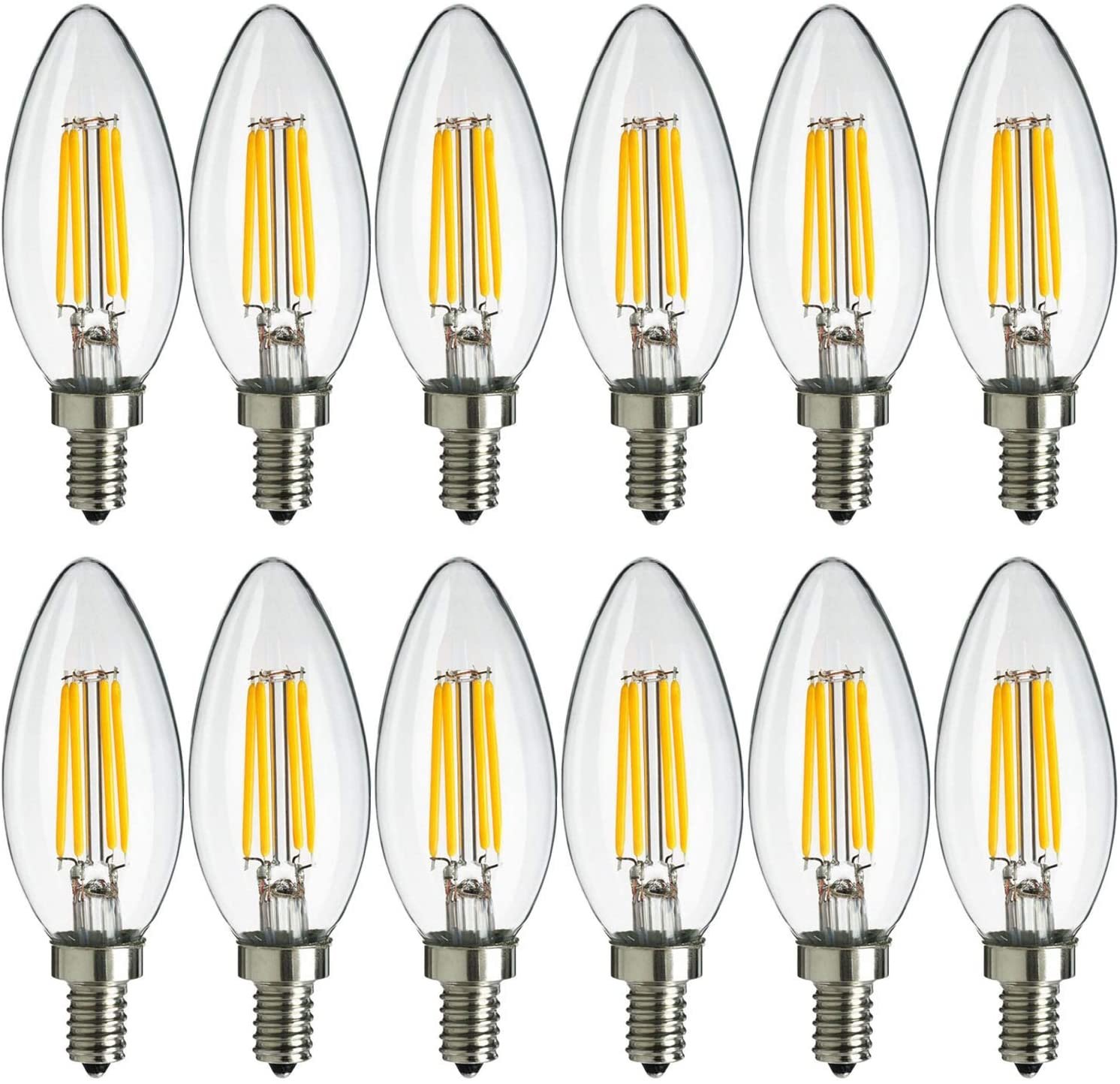 12x MaxLite LED Chandelier Bulbs 4W(40W) Enclosed Fixture Rated