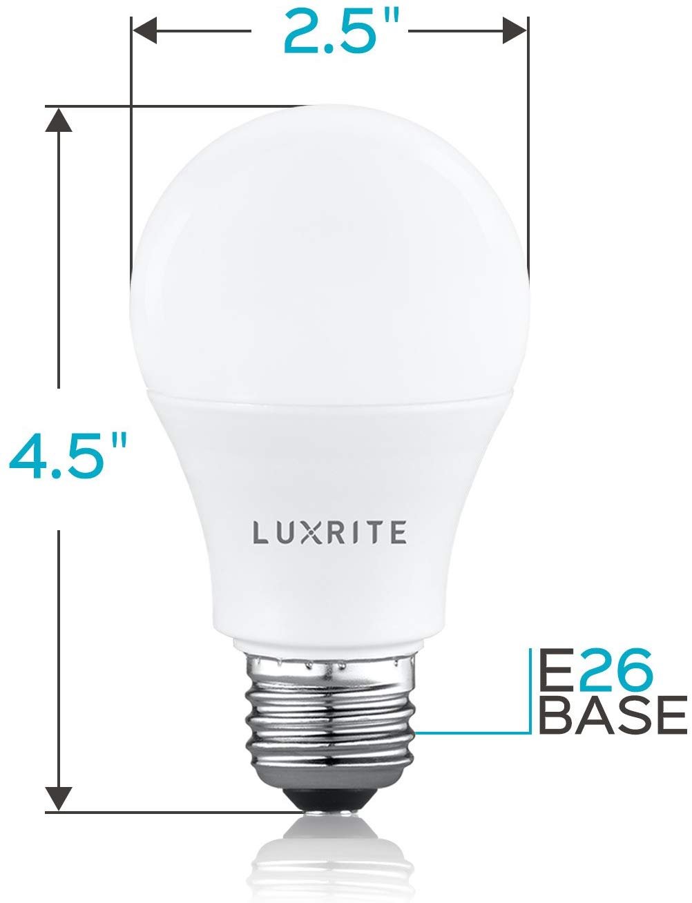 Luxrite A19 LED Light Bulb 60W Enclosed Fixture Rated 2700K Dimmable
