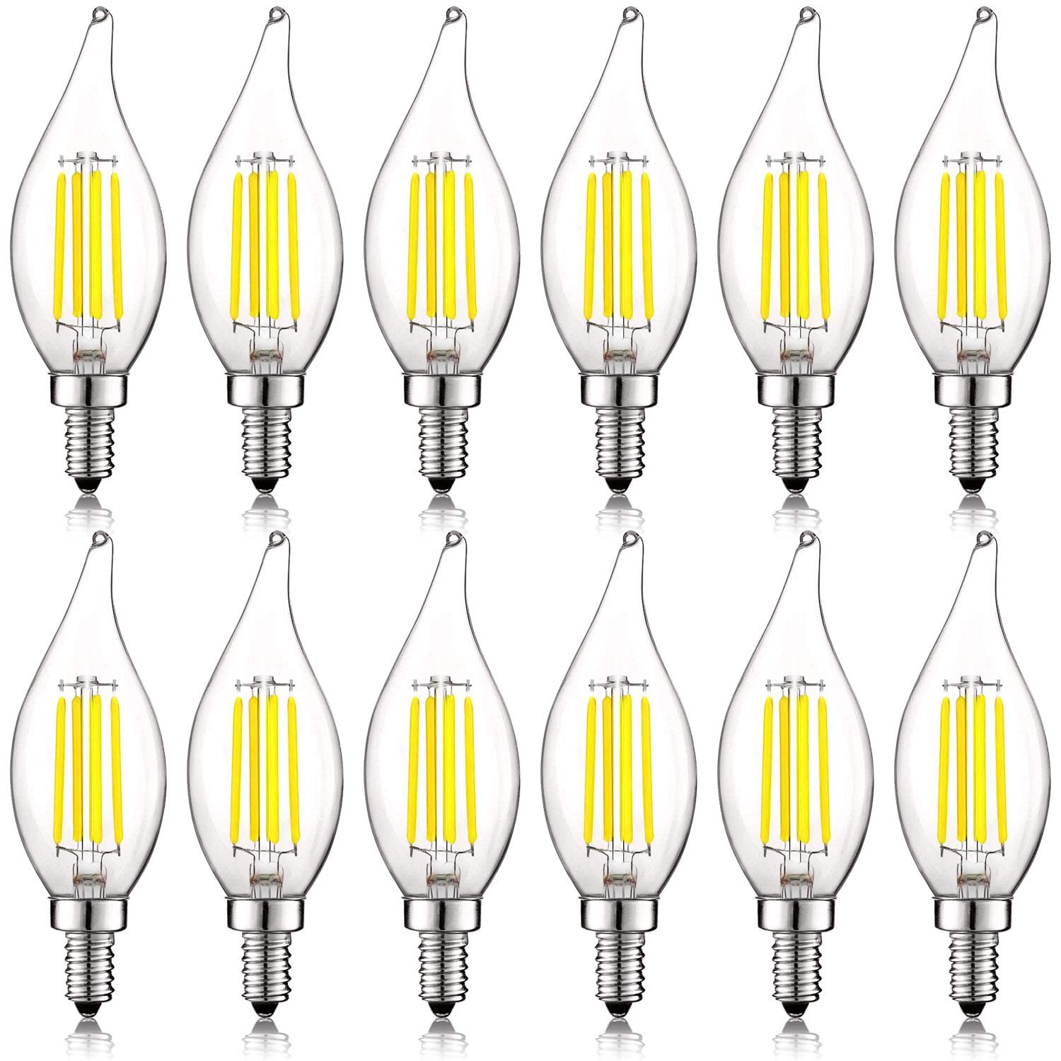 12 Pack Luxrite E12 LED Bulb 60W Equivalent 5000K 550lm Dimmable ...