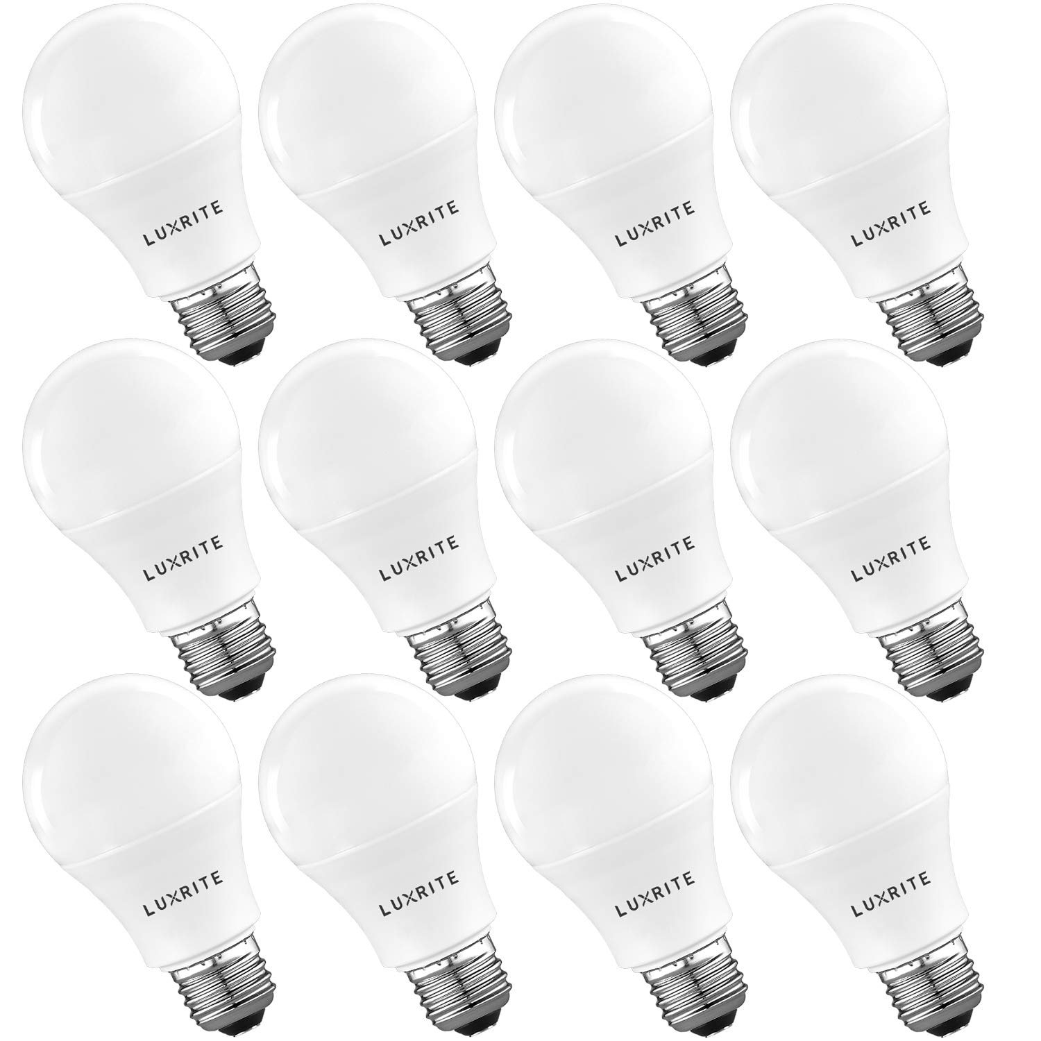 Luxrite A19 LED Light Bulb 60W Enclosed Fixture Rated 4000K Dimmable E26 12Pack 680226982375 eBay