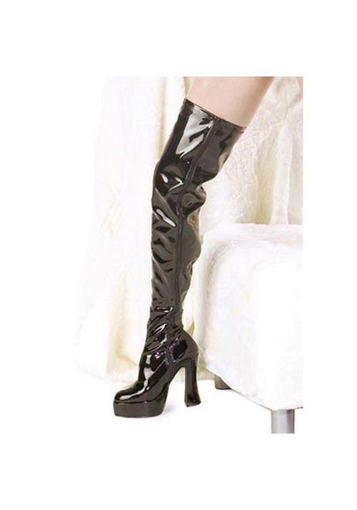 chunky heel thigh boots