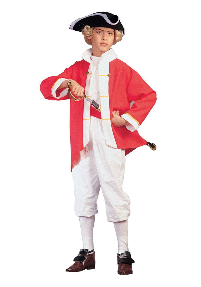 COLONIAL CAPTAIN CHILD COSTUME RED BLUE BOY US HISTORY PLAY COSTUMES 90133 