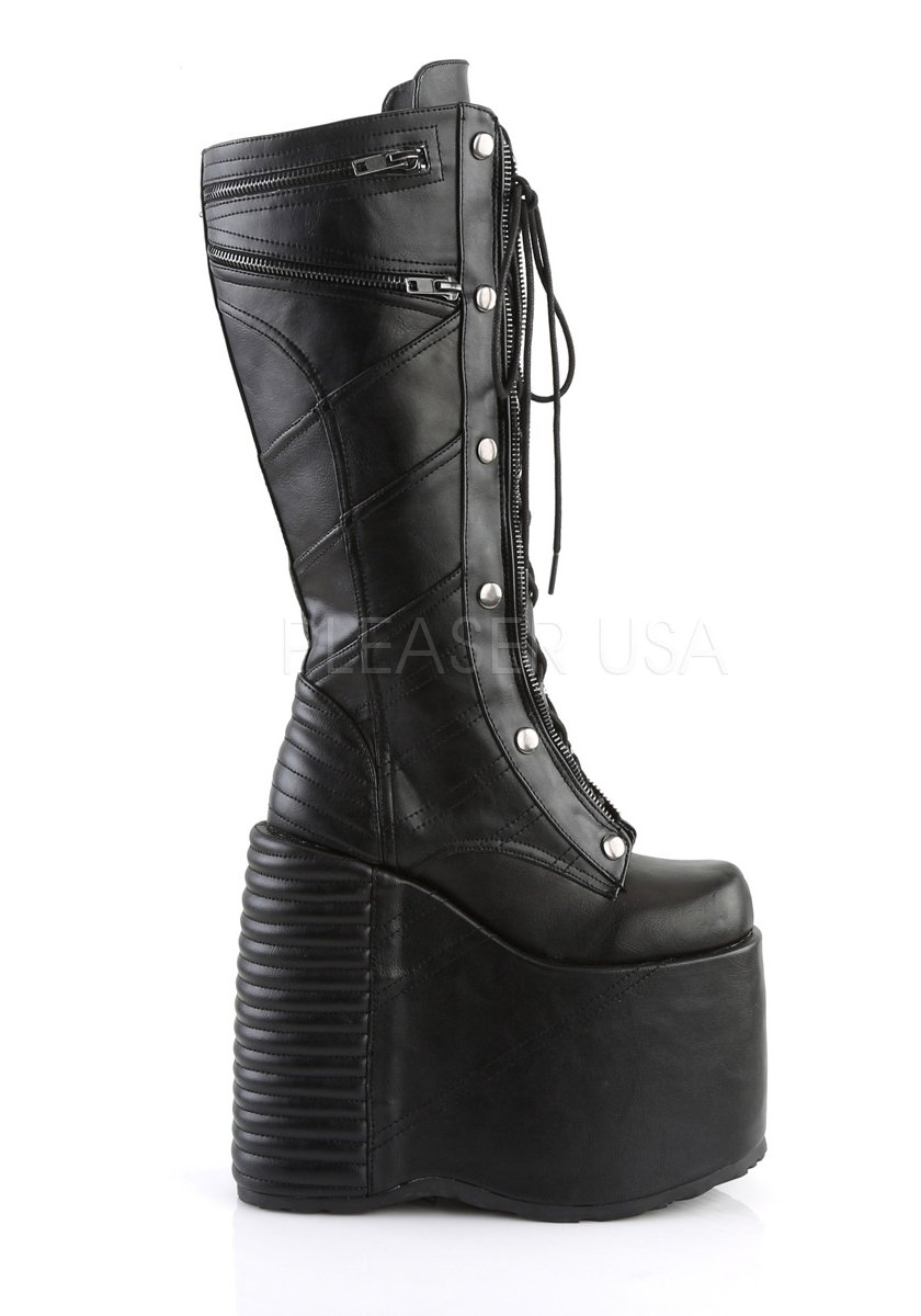 Demonia SLAY-320 7 Inch Platform Lace-Up Knee High Boot | eBay