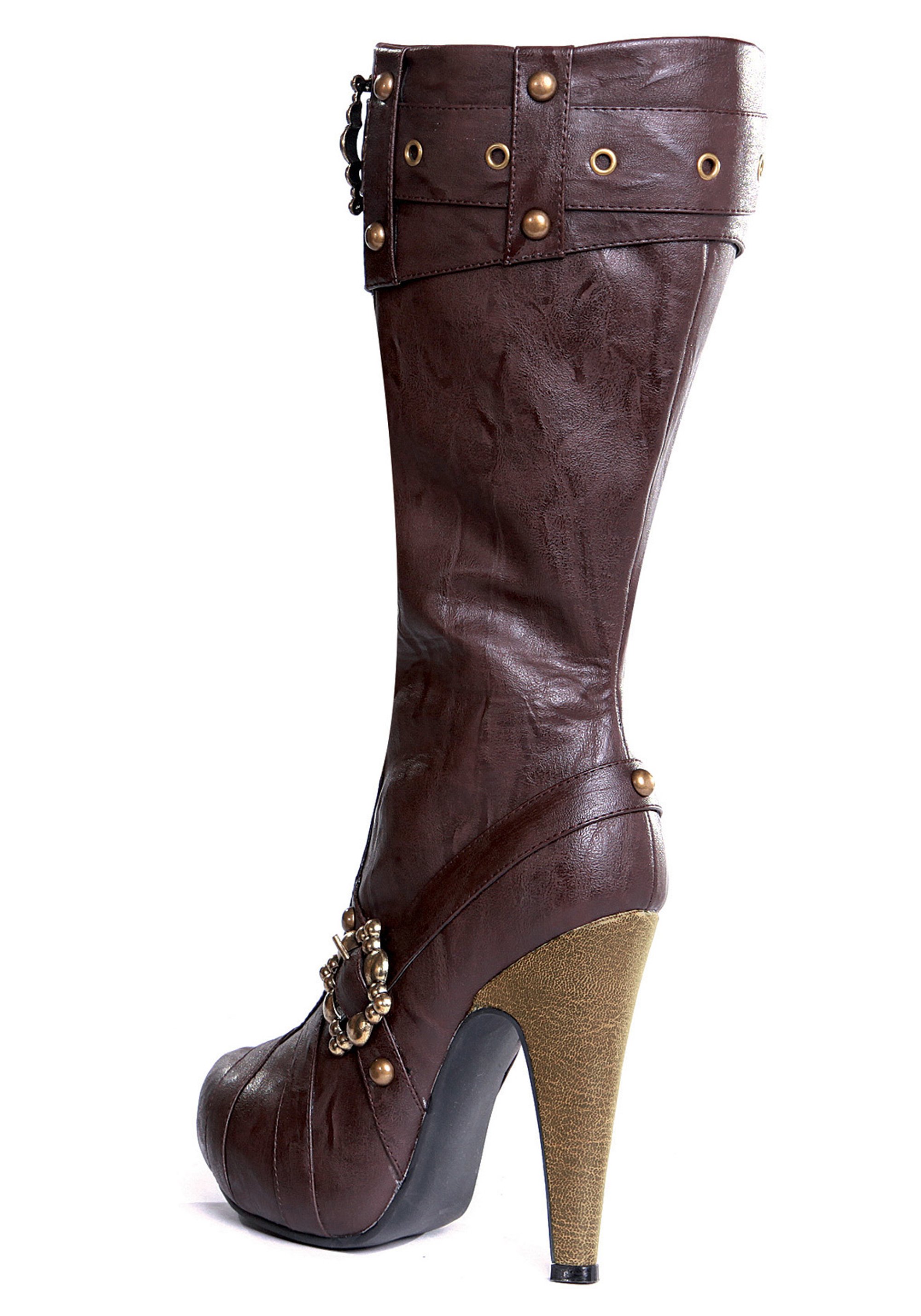 Incidente, evento Mecánica par Ellie Shoes 426-AUBREY 4 Inch Knee High Steampunk Boots With Buckles And  Studs | eBay