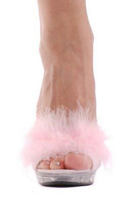 Ellie Shoes SASHA 5 Inch Heel Marabou Slipper Women'S Size Shoe 
