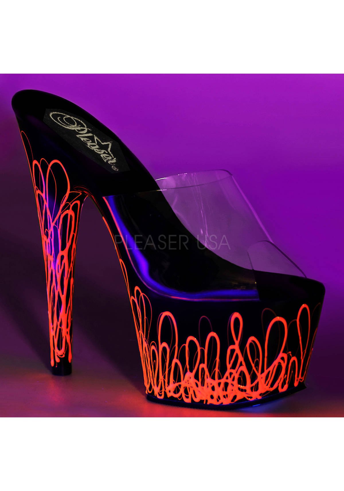 Pleaser Adore 701uv 7 Inch Heel 2 34 Inch Platform Slide Ebay