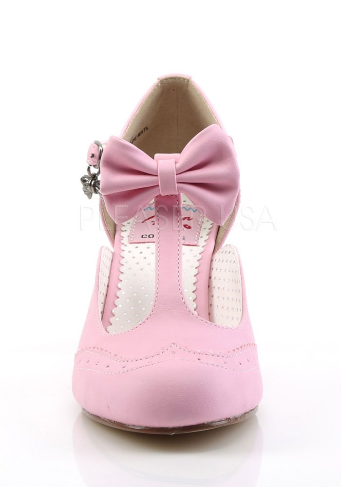 t strap round toe pumps