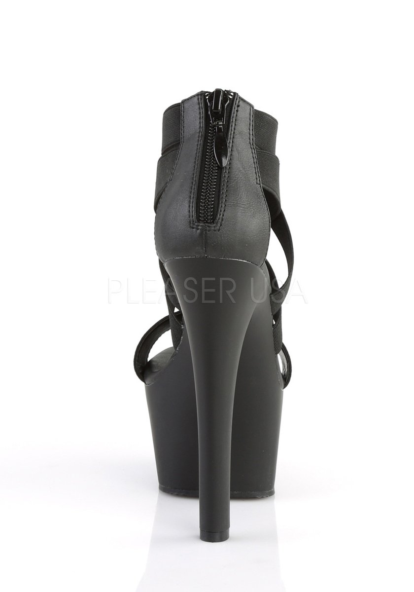 Pleaser ASPIRE-669 6 Inch Heel 2 1/4 Inch Platform Criss Cross Sandal Back Zip