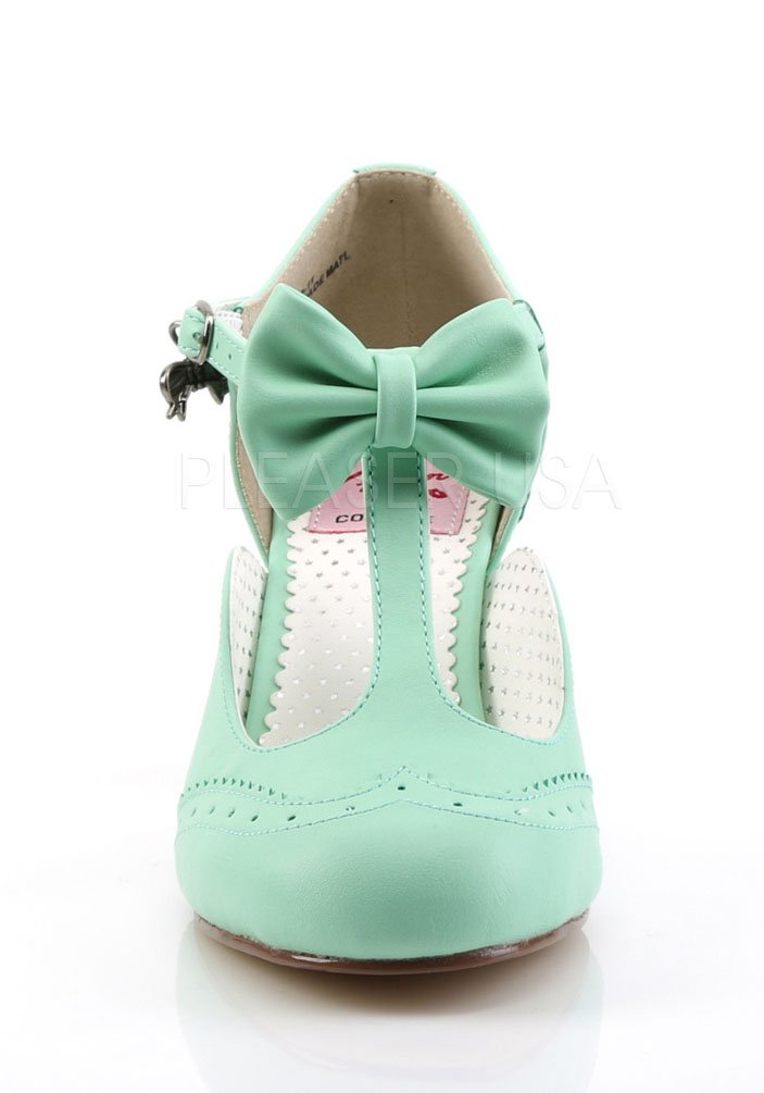 t strap round toe pumps