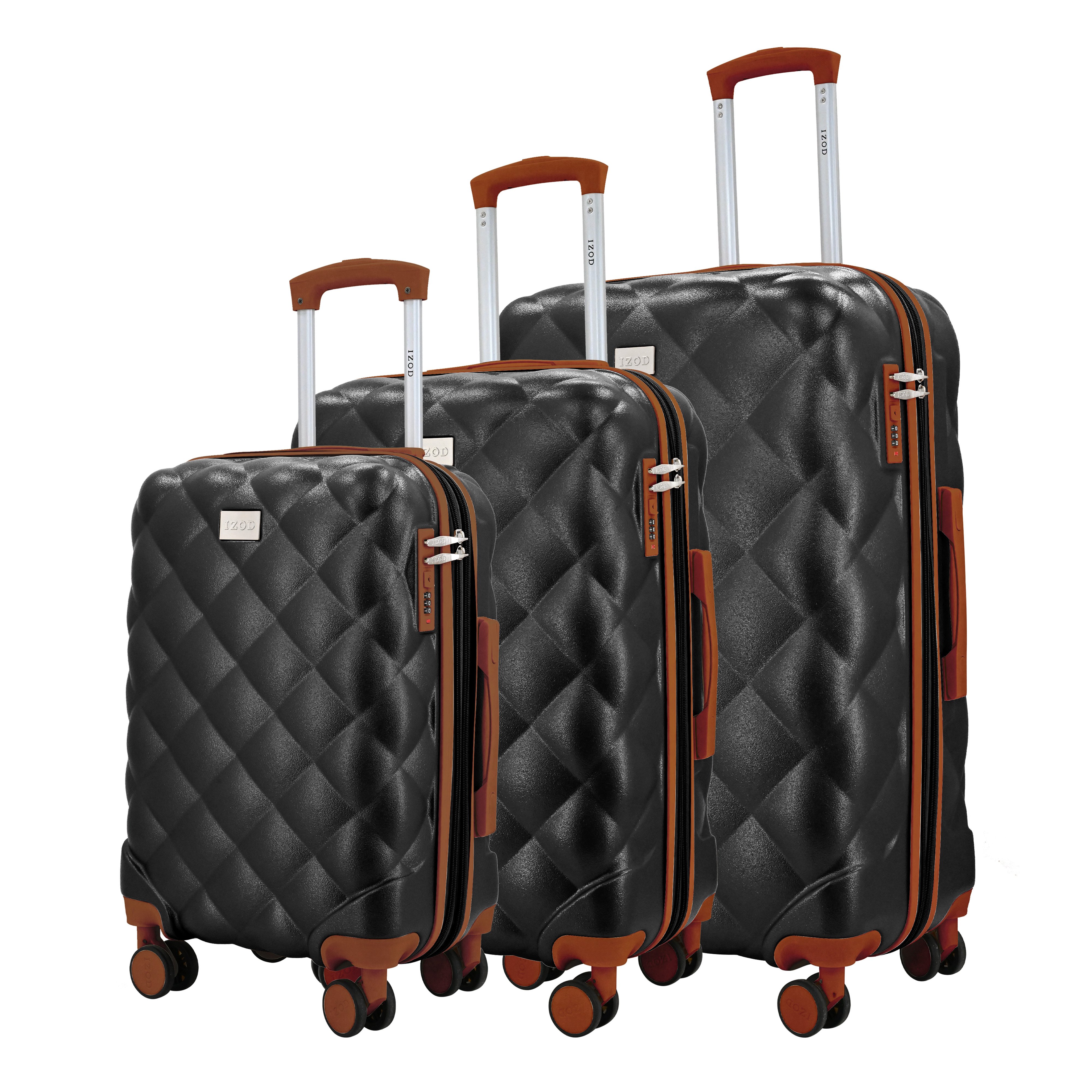 IZOD Fit leichte ABS Hartschale mit 360° Rädern & Kombischloss 3-teiliges Kofferset - Bild 22 von 25