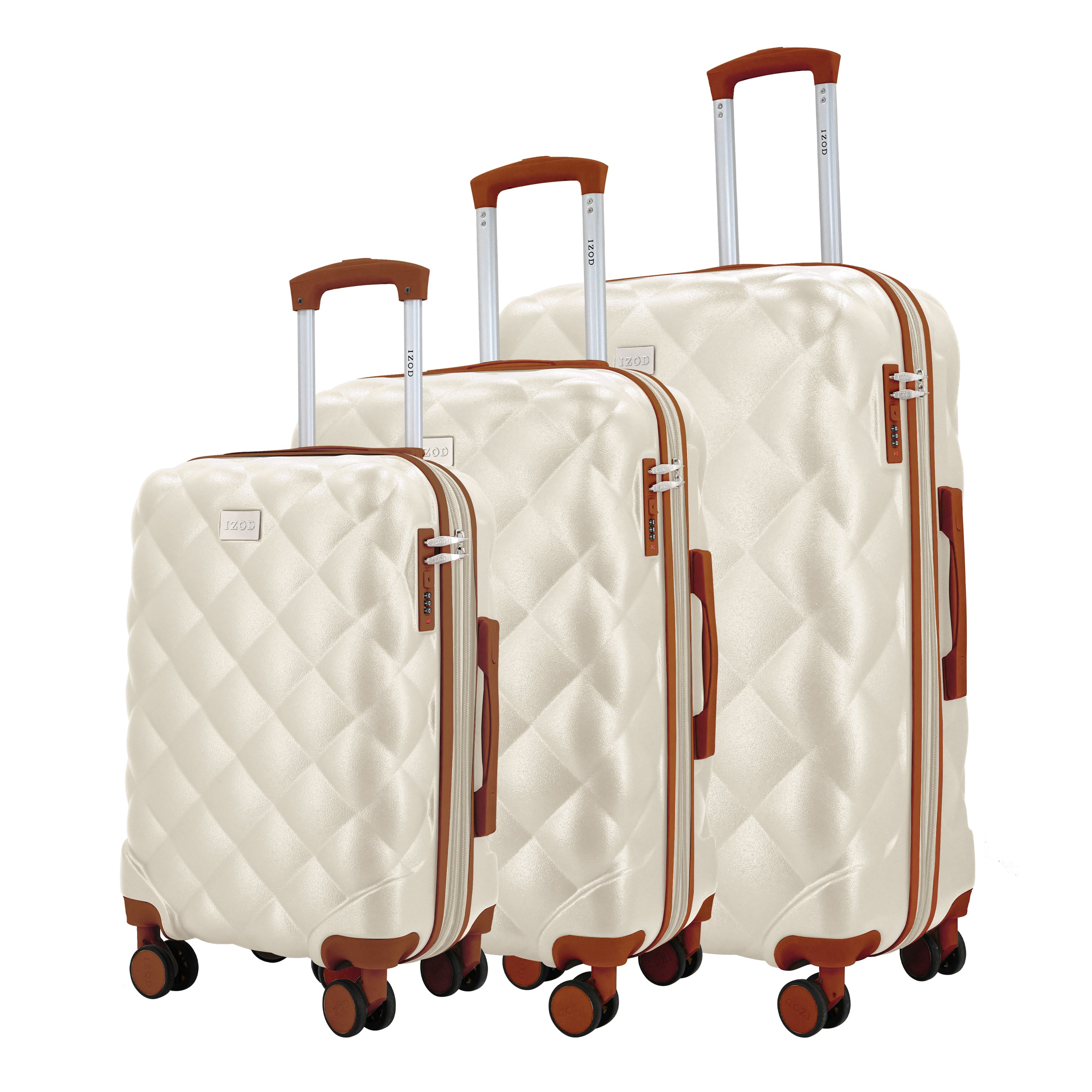 IZOD Fit leichte ABS Hartschale mit 360° Rädern & Kombischloss 3-teiliges Kofferset - Bild 23 von 25