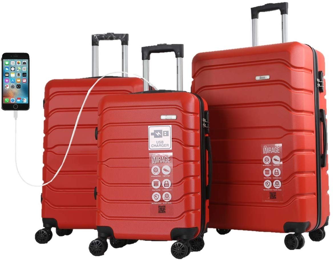 luggage set with usb charger