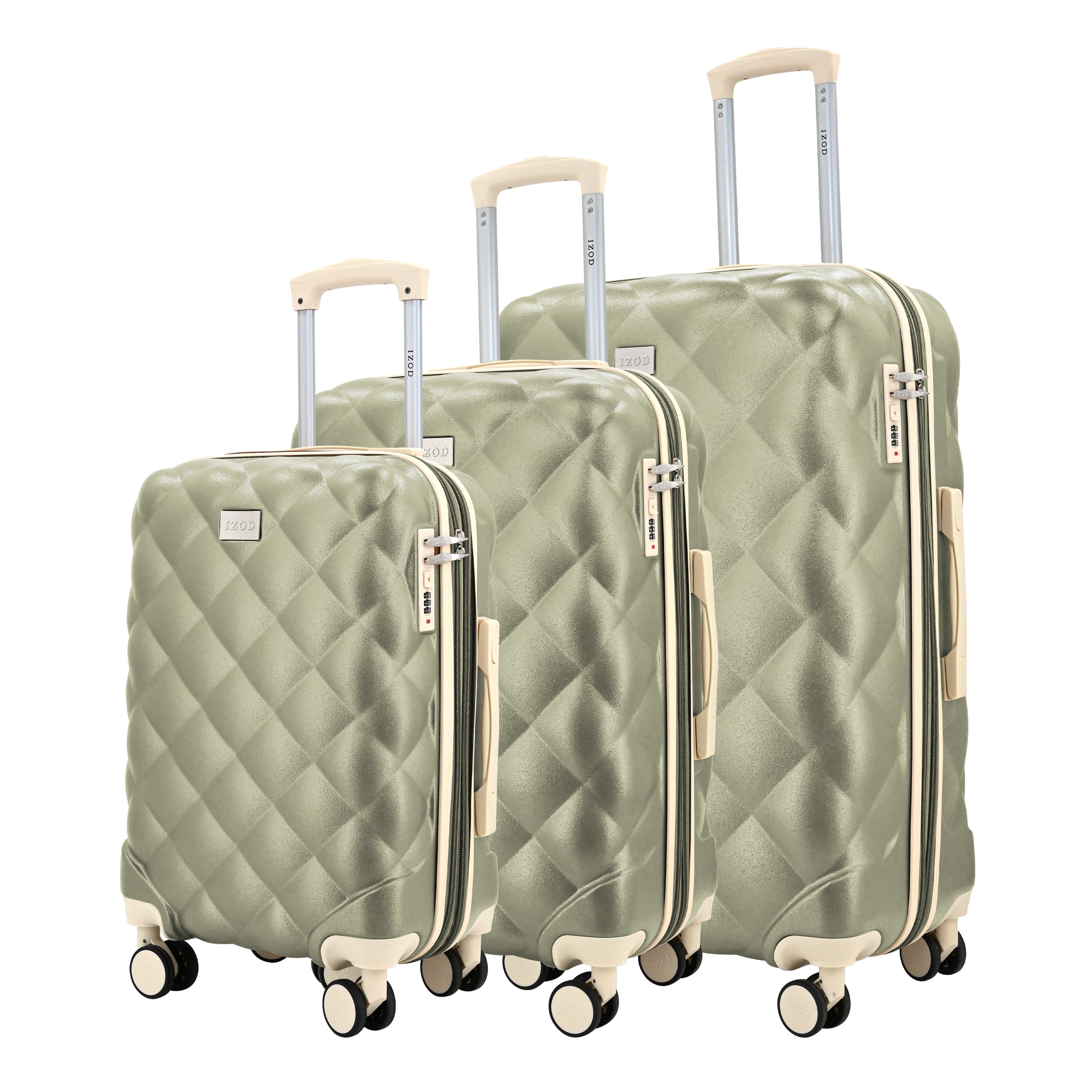 IZOD Fit leichte ABS Hartschale mit 360° Rädern & Kombischloss 3-teiliges Kofferset - Bild 25 von 25
