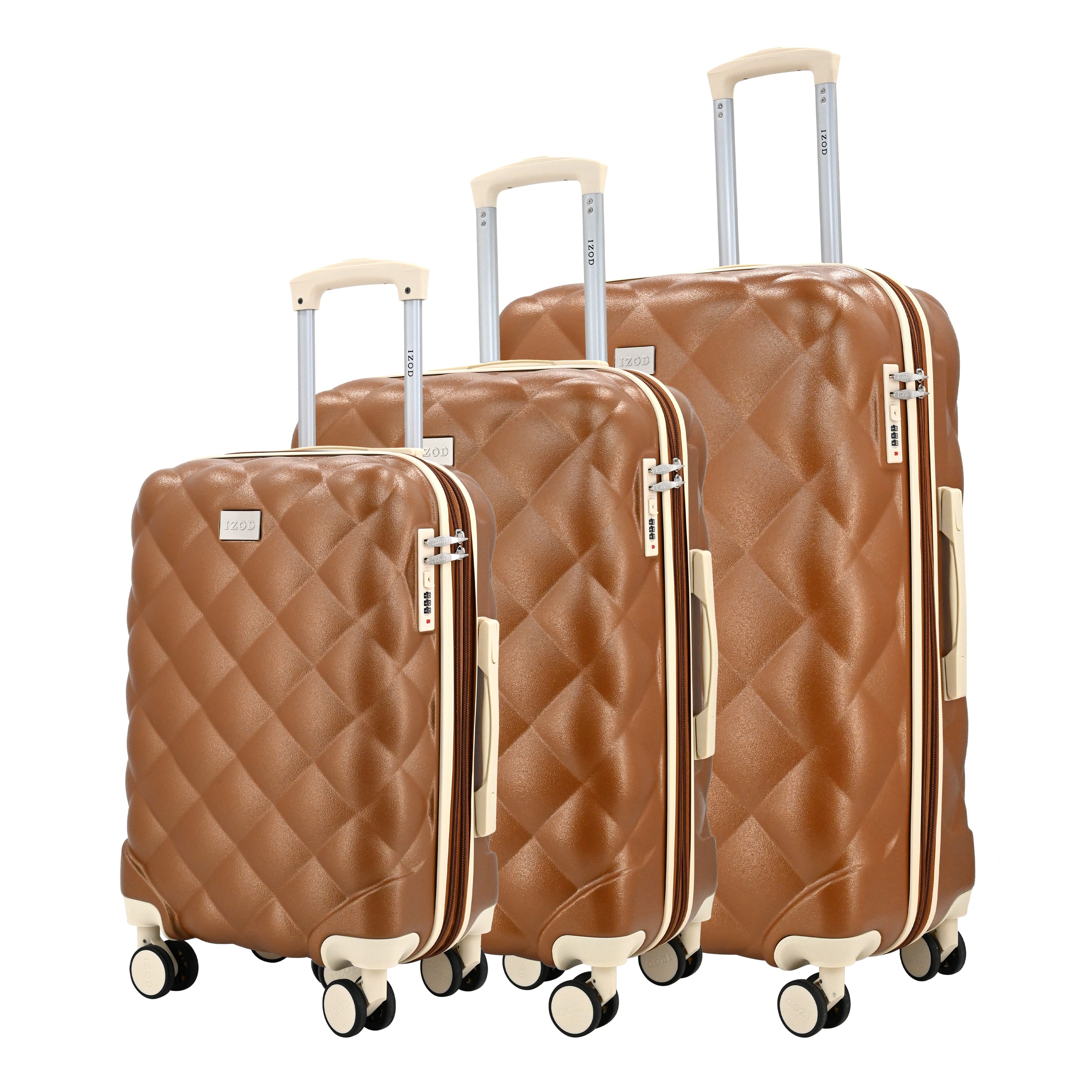IZOD Fit leichte ABS Hartschale mit 360° Rädern & Kombischloss 3-teiliges Kofferset - Bild 24 von 25