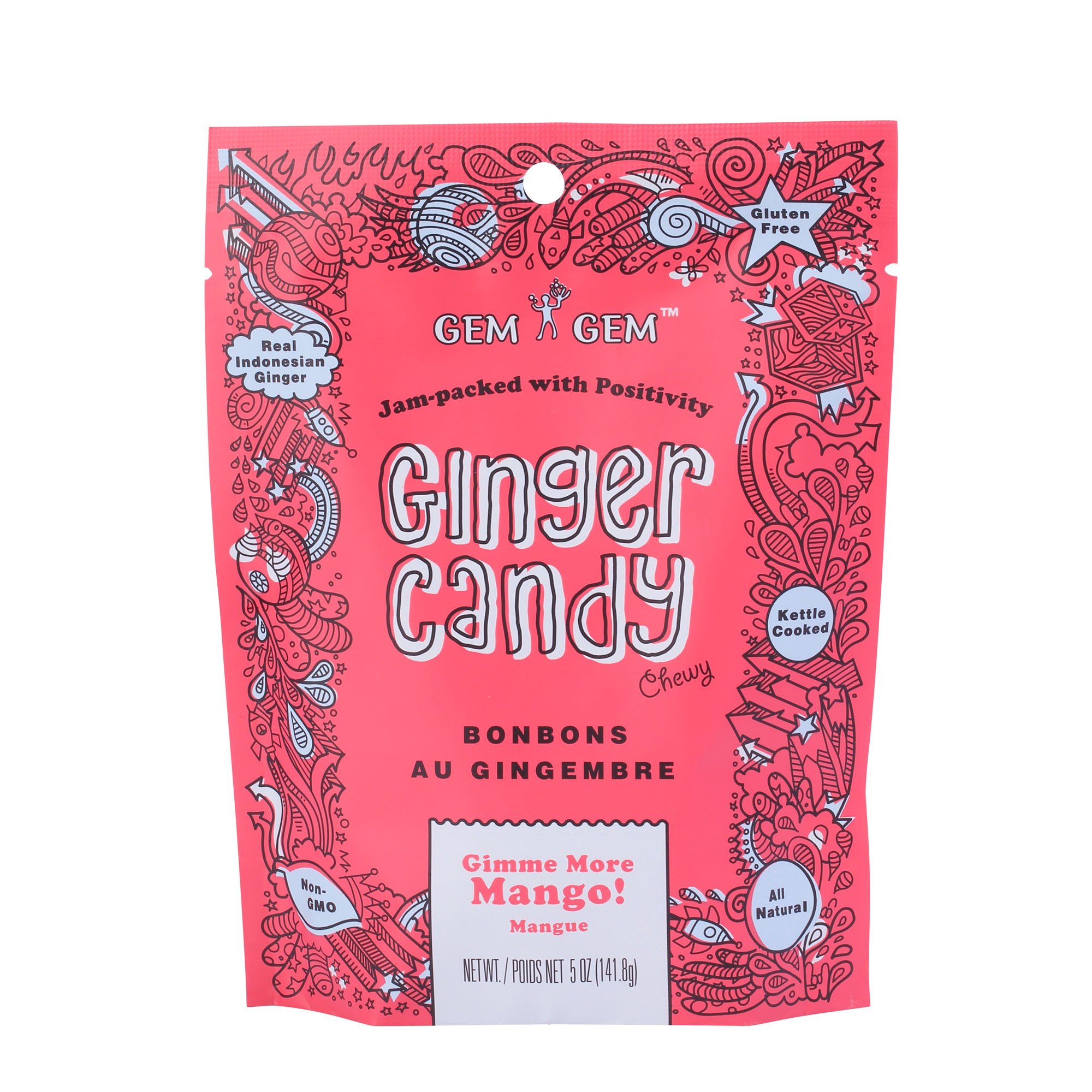 3 Packs Gem Gem All Natural Ginger Candy Chewy Ginger Chews 5 0oz Ebay