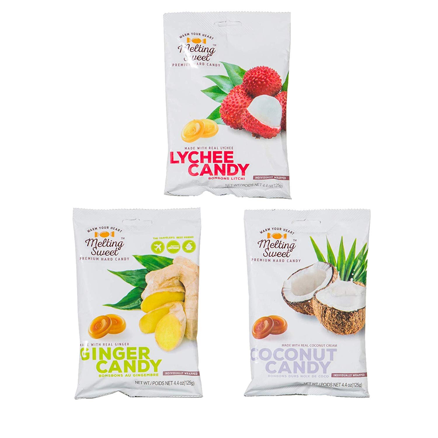 Melting Sweet Premium Individually Wrapped Hard Candy, Ginger/ Coconut/ Lychee - Picture 13 of 25
