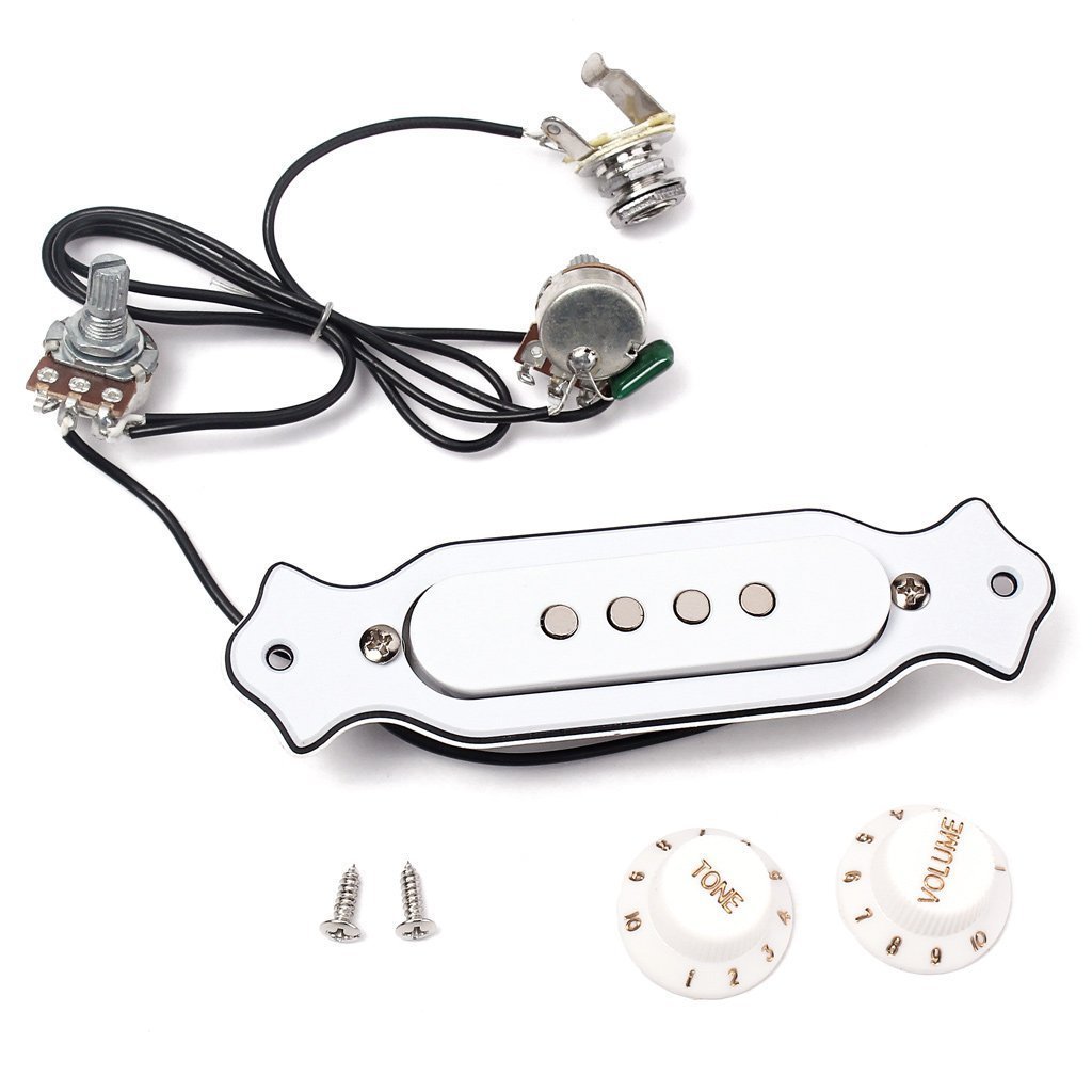 3 Set Pre Wired Soundhole Active Pickup for 4 String Electric Cigar Box Guitar 