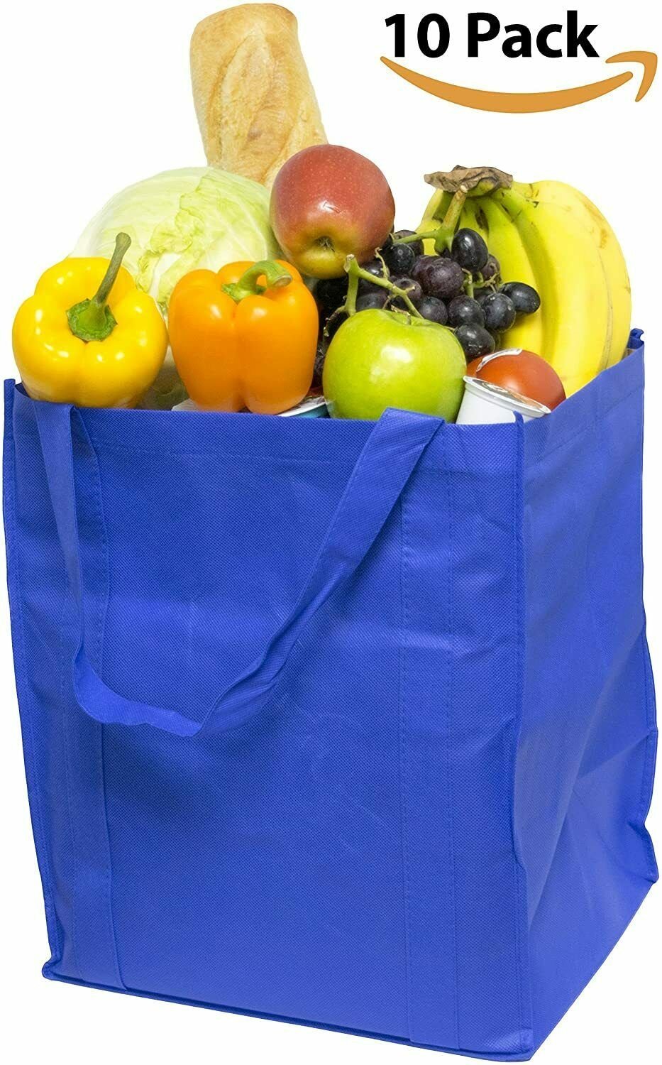 Heavy Duty Tote Bag Reusable Recyclable Eco-Friendly Non-Woven Bag - 5CT