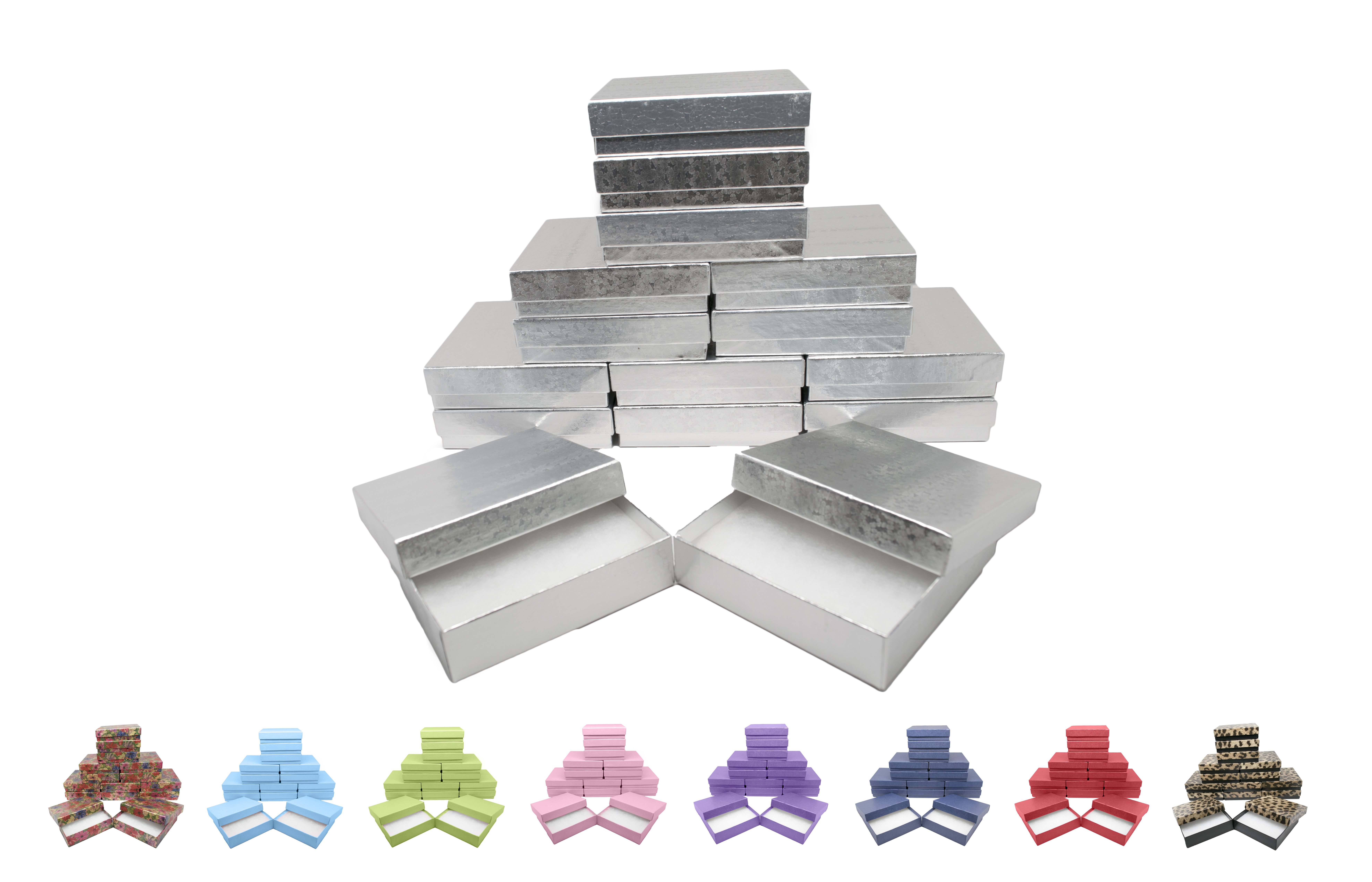 Made IN USA Jewelry Gift Box With Removable Cotton Pad 3.5 x 3.5 x 0.9" - 15pcs