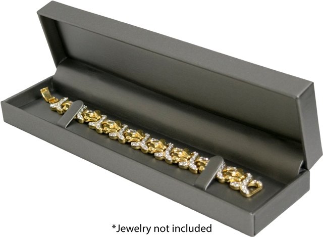Leatherette Bracelet Slit Box Necklace Gift Box Jewelry Case