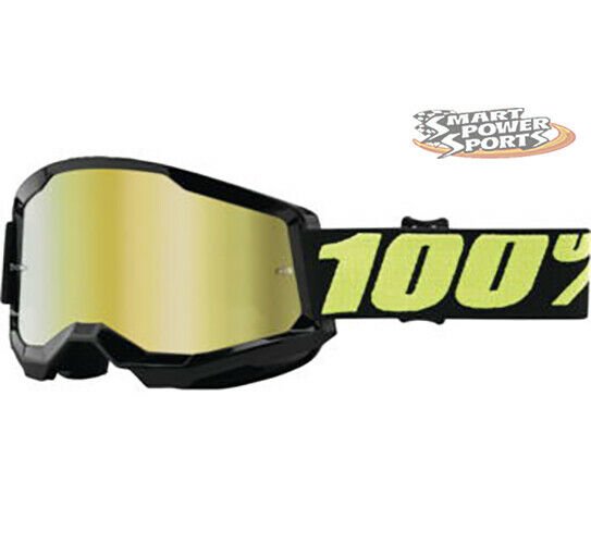 NEW ADULT 100% STRATA MX GOGGLES Motocross Enduro MTB DH MIRROR OR CLEAR LENS 