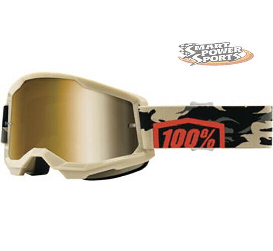 100% Strata MX Brille verspiegelt MX Enduro Motocross Crossbrille 18 mirror 