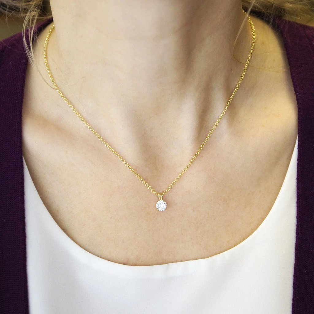 14K Yellow Gold 2mm - 2.5mm Rolo Pendant officiel Chain, High Polish Link Necklace