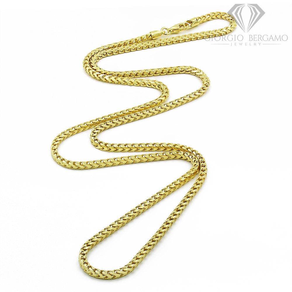 925 Sterling Silver Solid Franco Chain 1mm - 5.5mm Gold Plated Necklace ...