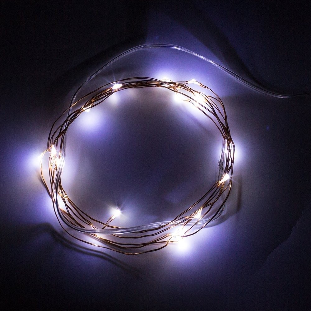 Perfect Holiday Battery Powered 7 Ft Copper String of 20 LED Fairy Lights - Picture 7 of 7
