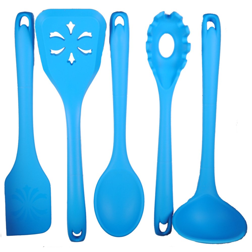 Chef Smart 5 Piece Silicone Kitchenware Set Spatula Spoon Turner Ladle Spaghetti