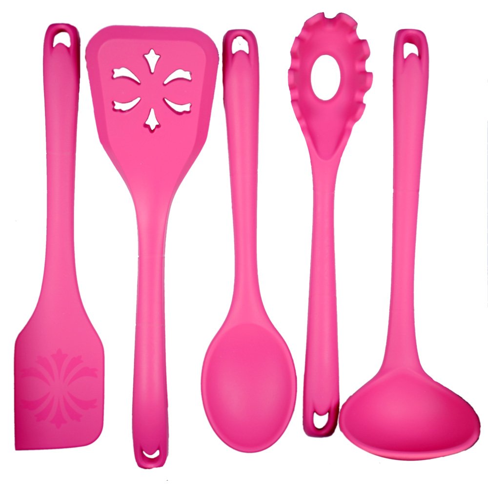 Chef Smart 5 Piece Silicone Kitchenware Set Spatula Spoon Turner Ladle Spaghetti