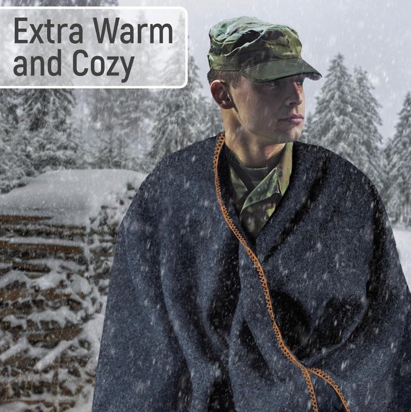 Bulk Military Wool Blanket 62X80,66X90 Fire Retardant for Emergency 3.25/3.50 LB - Picture 29 of 57