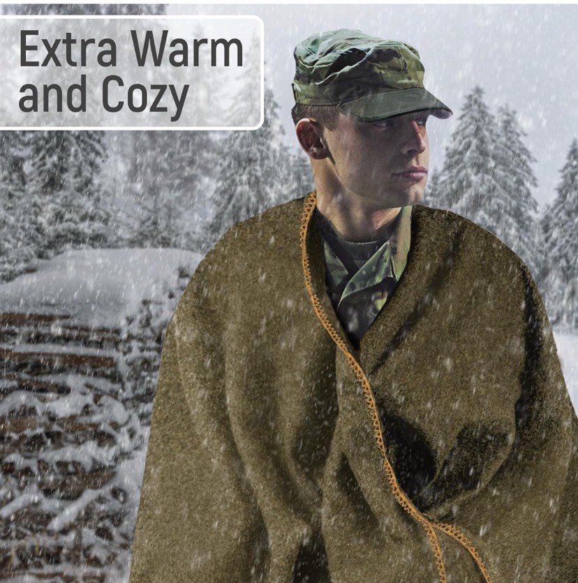 Bulk Military Wool Blanket 62X80,66X90 Fire Retardant for Emergency 3.25/3.50 LB - Picture 44 of 57