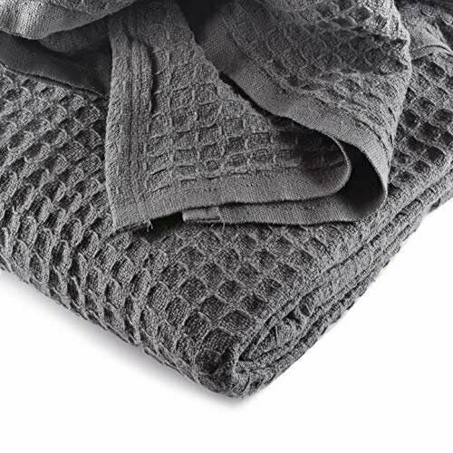 Comfiestyle Hotel Cotton Waffle Weave Throw or Single Bedspread