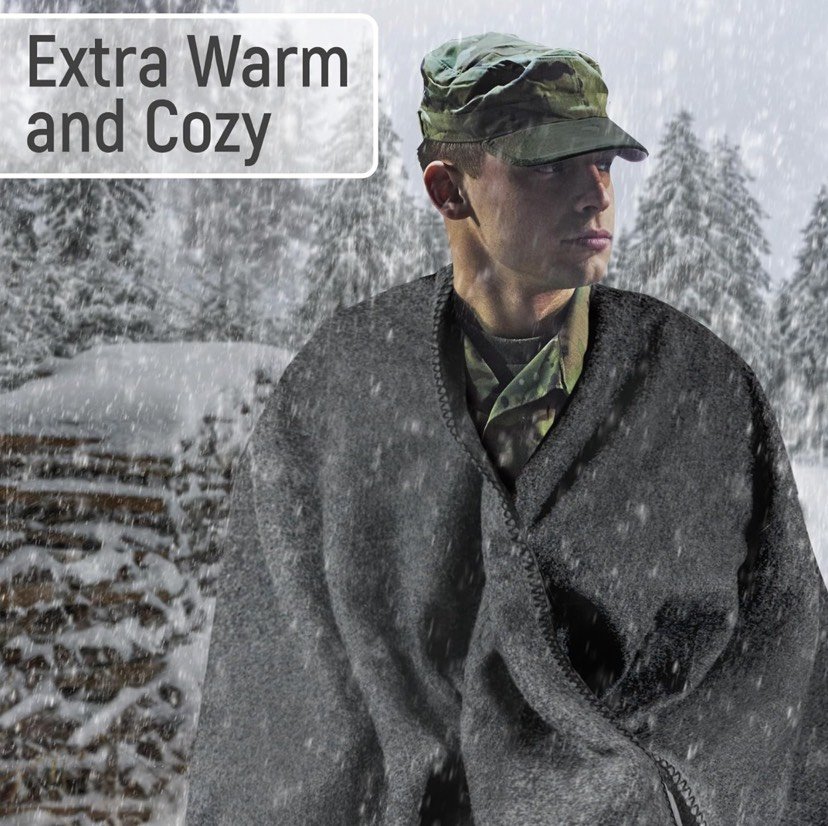 Bulk Military Wool Blanket 62X80,66X90 Fire Retardant for Emergency 3.25/3.50 LB - Picture 51 of 57