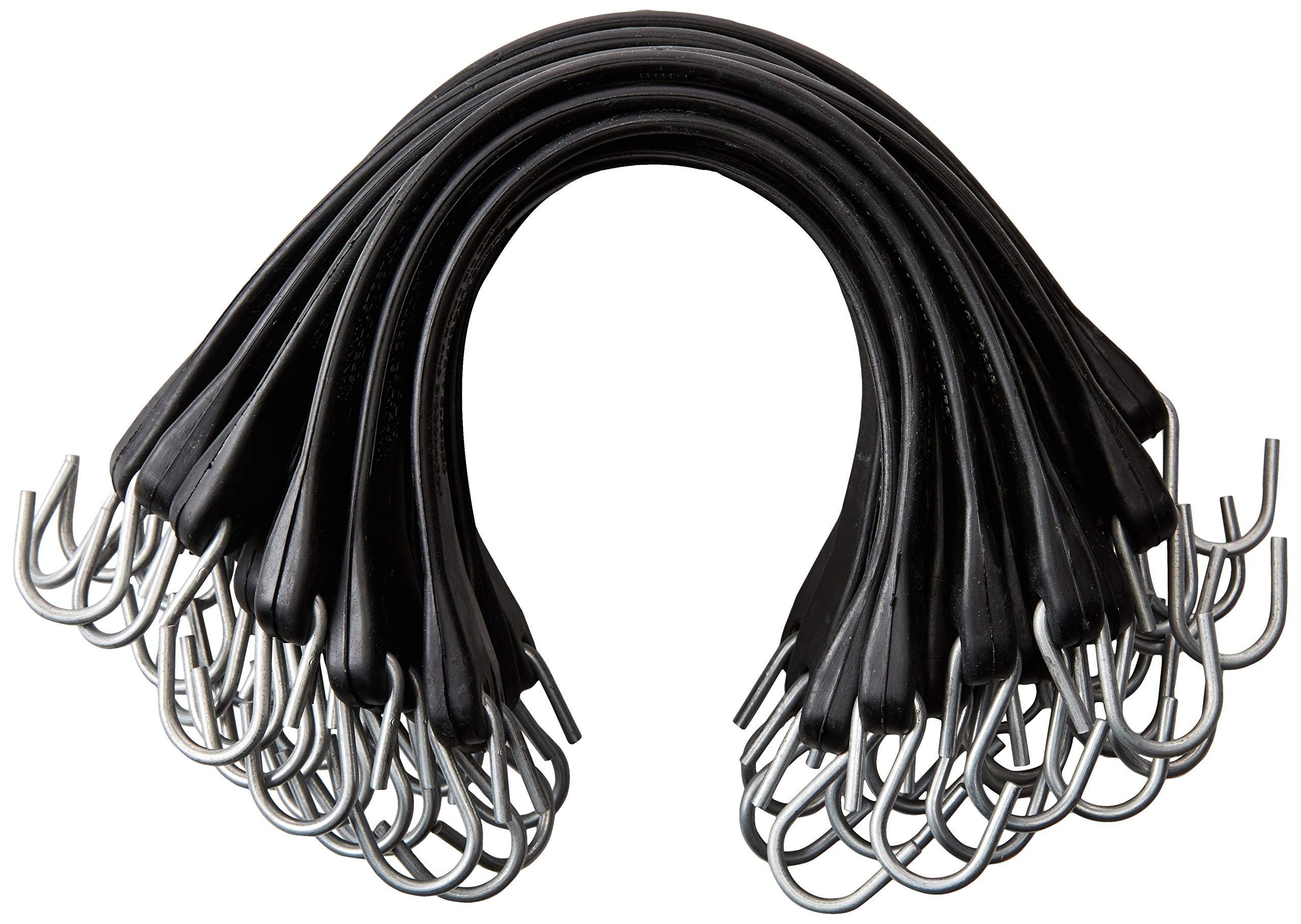 21 Inch Rubber Tarp Straps w/ Crimped S Hooks | 100 PACK