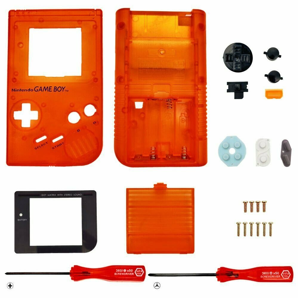 Replacement Housing for Original Nintendo GB Game Boy Shell DMG-01 Clear Orange