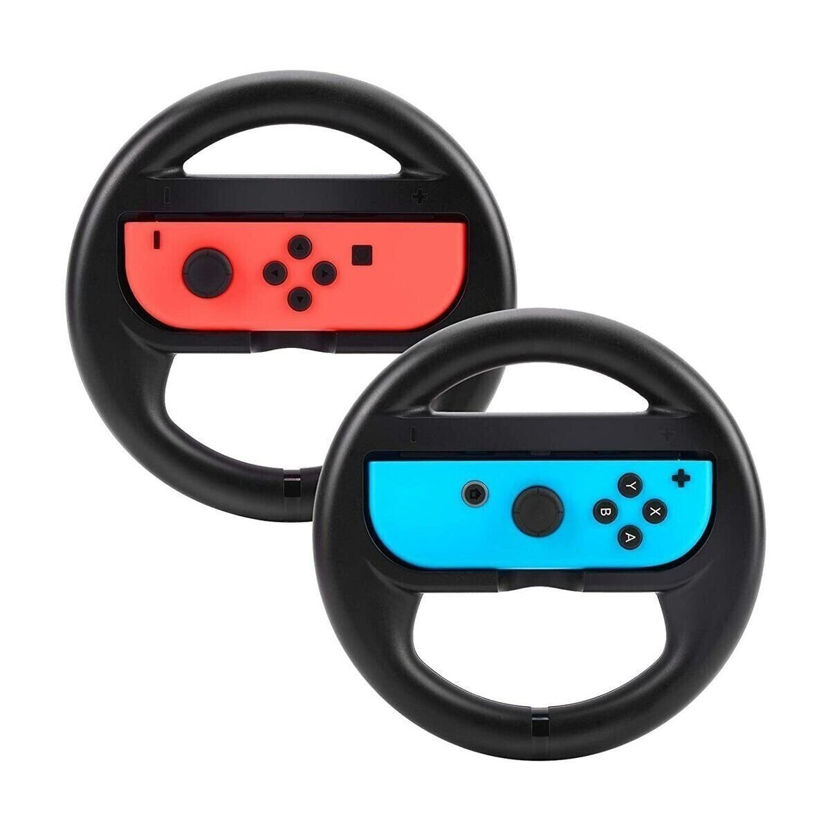 Steering Wheel for Mario Kart Nintendo Switch Black JoyCon Controller 2-Pack