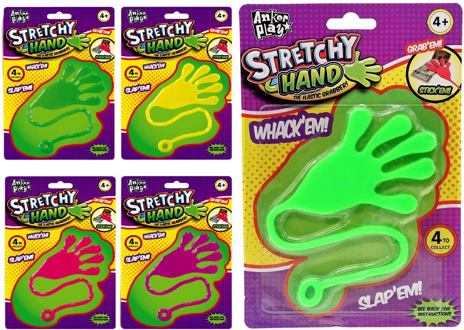 Toy SNAP HAND W/ Handle Super Sticky Stretchy Pack Of 2 Color May Vary Brand New 