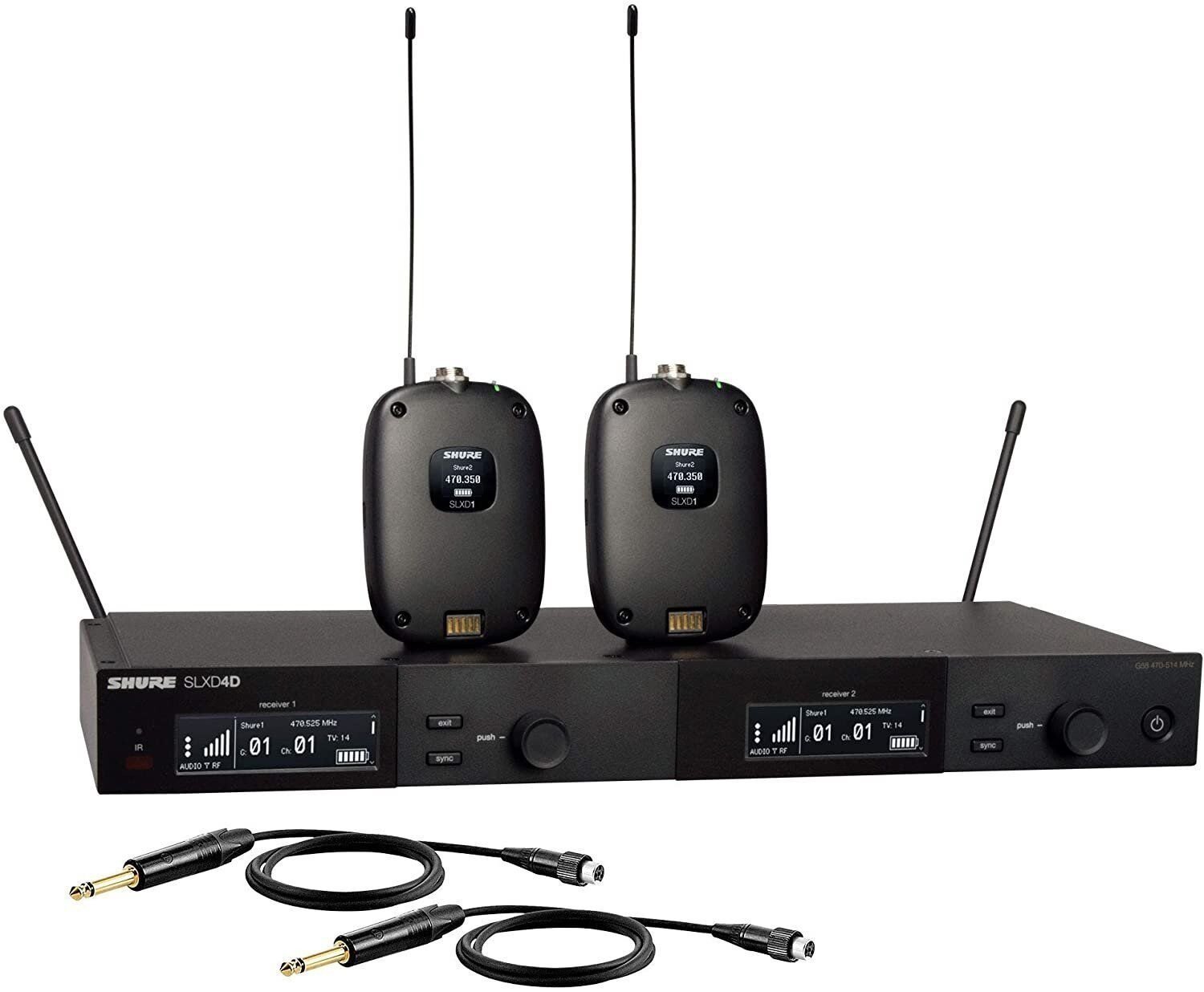 Shure SLXD14D-G58 Dual Wireless System w/ 2 SLXD1 Bodypack Transmitters - New...