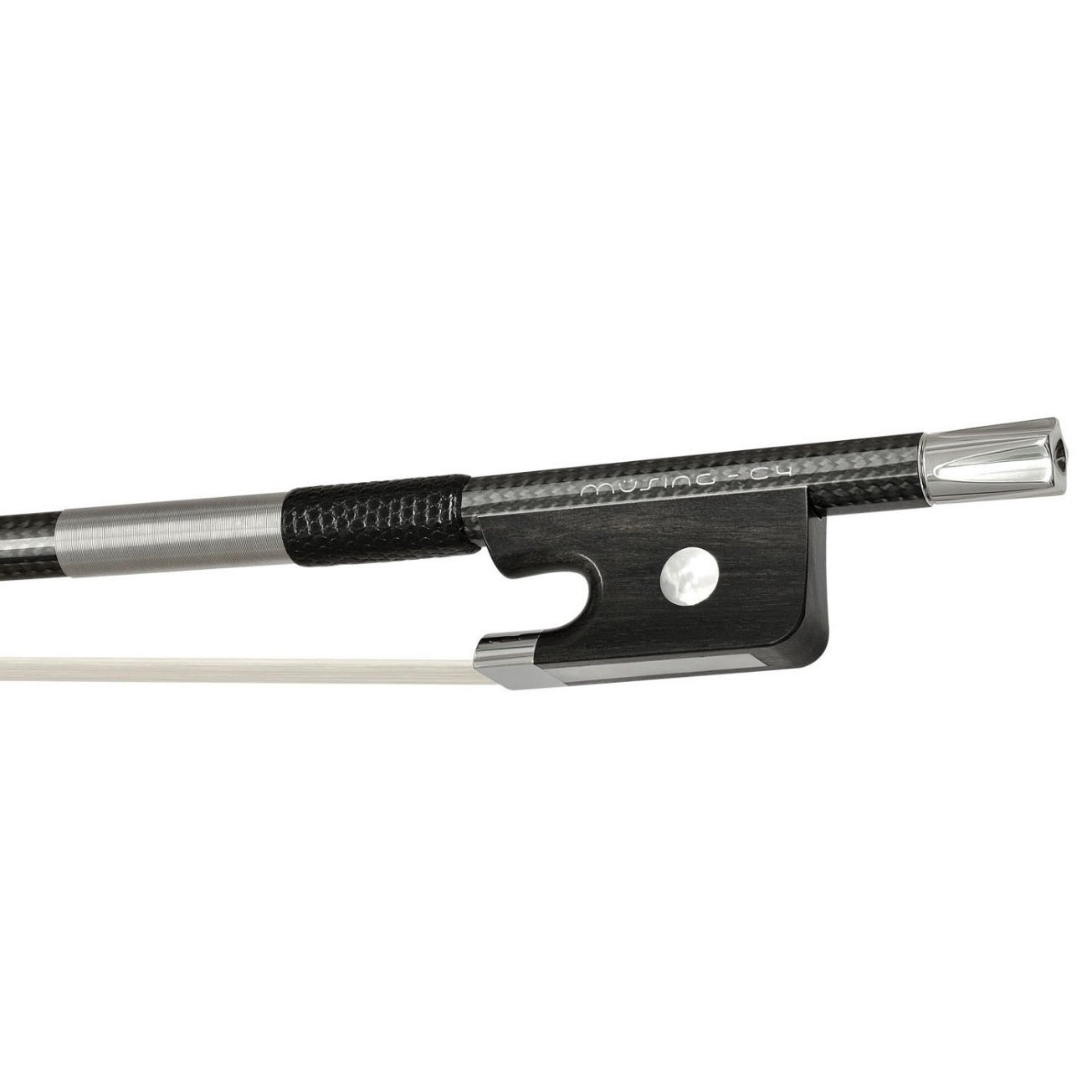 Müsing C4 Round Carbon Stick Cello Bow w/ Ergonomic Ebony Frog & Stainless Steel