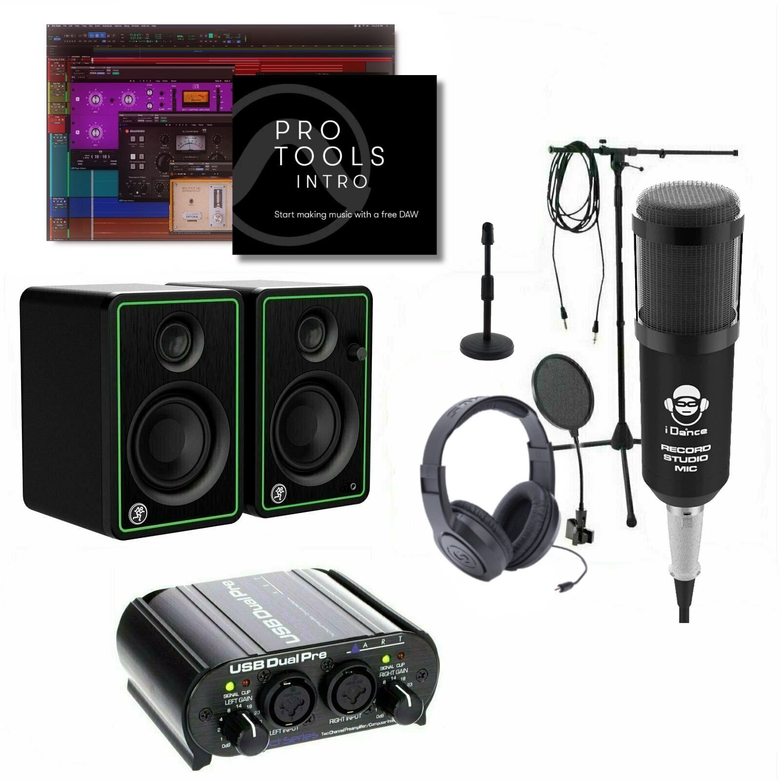 Home Recording Pro Tools Intro Software Bundle Package w/ Midi 32 Mackie Art