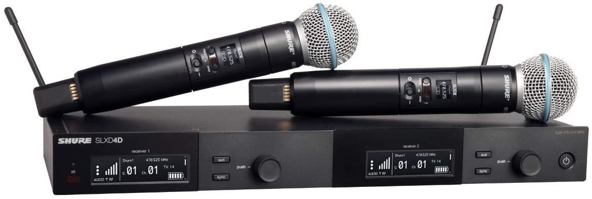 Shure SLXD24D Dual Wireless System 2 × SM58 Handheld G58 Band Rackmount