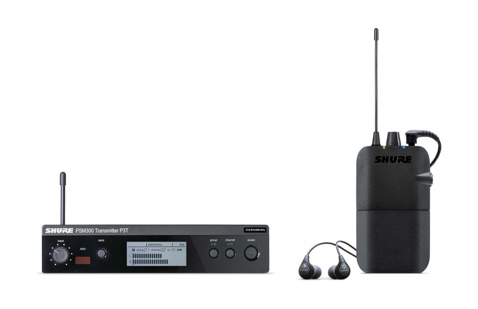 Shure PSM 300 P3TR112GR‑G20 Wireless In‑Ear Monitor Set w/ SE112 Earphones