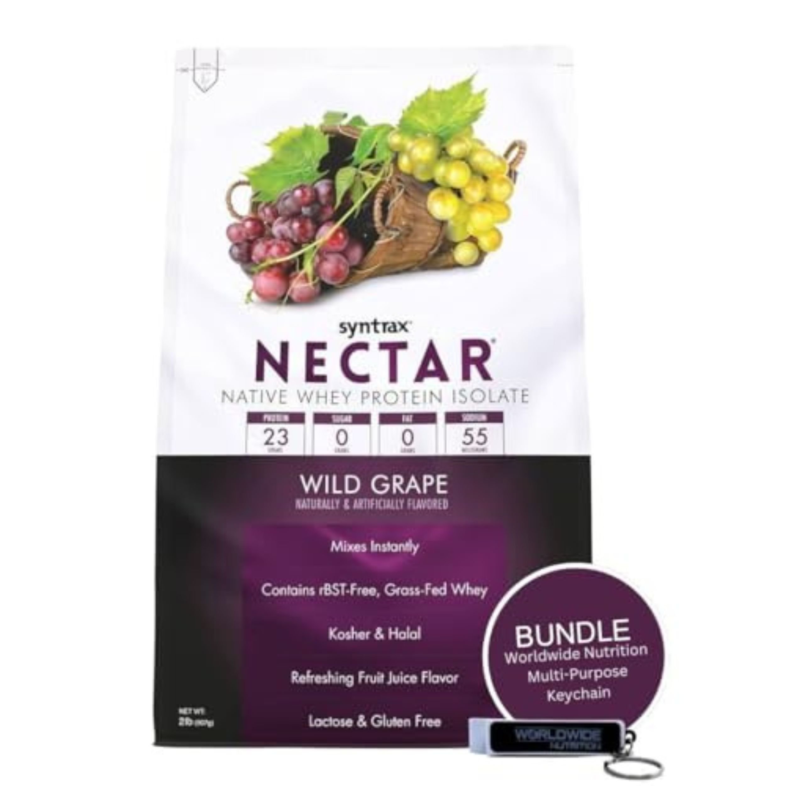 Syntrax Nectar Whey Isolate Protein Powder - Lactose and Gluten Free - 2 lbs