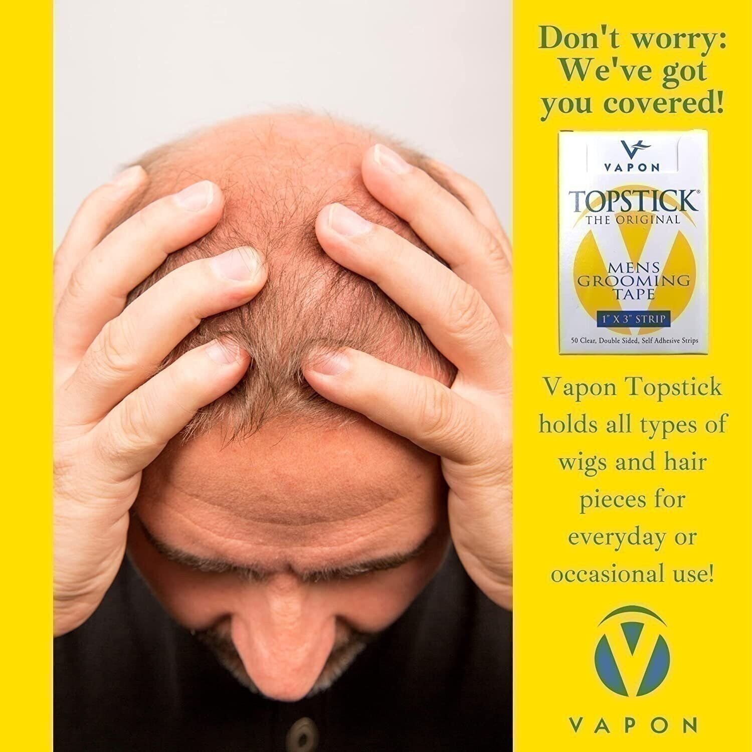 Cinta de aseo original para hombre Vapon Topstick para tupé o peluquería - transparente - Imagen 12 de 30
